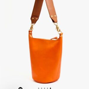 Orange Leather Shoulder Bag Clare V. Never used, I ended up with 2 for Christmas